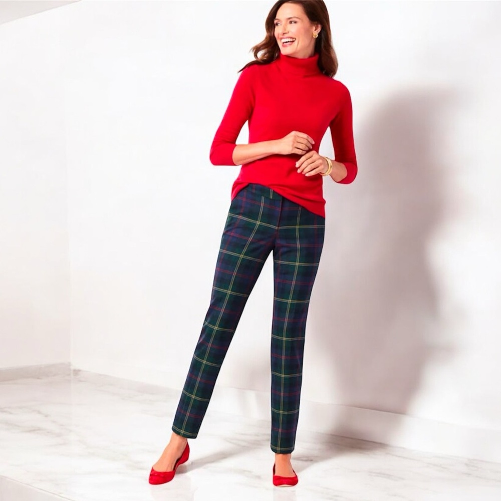TALBOTS PLAID HAMPSHIRE ANKLE PANTS SIZE 6P